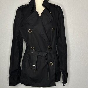 Old Navy Women’s Black Double-Breasted Trench Coat Medium